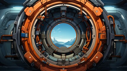 View Cupola Module Porthole Iss Space, Background Banner HD, Illustrations , Cartoon style