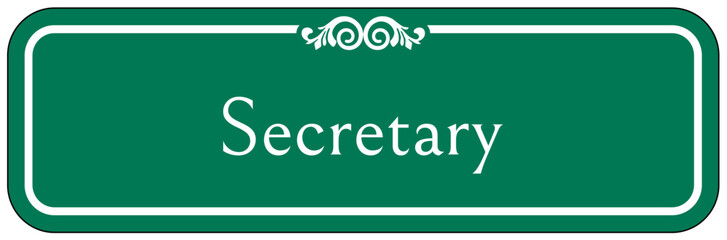 Office door sign point secretary