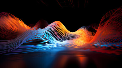 Abstract Light Art with Dynamic Motion and Depth. Mesmerizing and Colorful Design