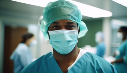 Fototapeta na wymiar male surgeon with surgical scrubs in his scrubs medical