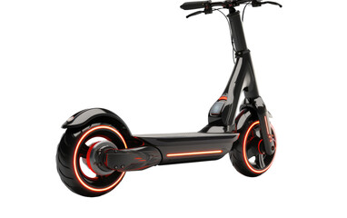 A Sleek Graphite Scooter for Modern Transportation On a White or Clear Surface PNG Transparent Background.
