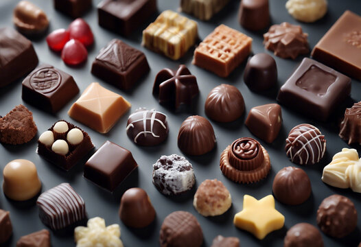 Dolce Diversità- Immagine Azzuccherante di Cioccolatini con Varied Forme e Ricchi Ripieni