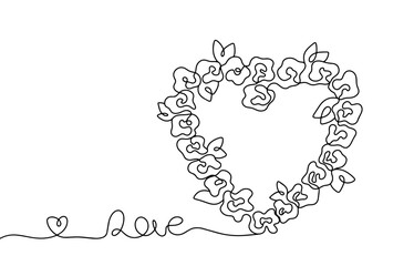  Heart. Roses. One line