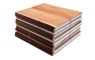 A Snapshot of Classic Legal Pads Stacked High on a White or Clear Surface PNG Transparent Background.