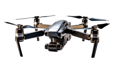 Precision in Flight Exploring a State of the Art High Resolution Drone on a White or Clear Surface PNG Transparent Background.