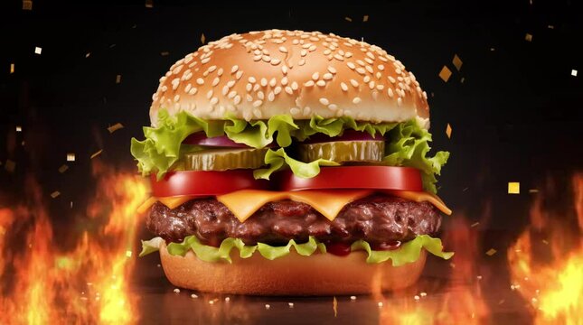 Delicious beef burger video
