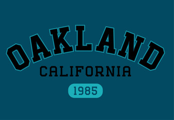 California Oakland College varsity graphic for apparel, t shirt, tee and sweatshirt