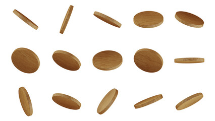 Realistic 3d wood plate icon