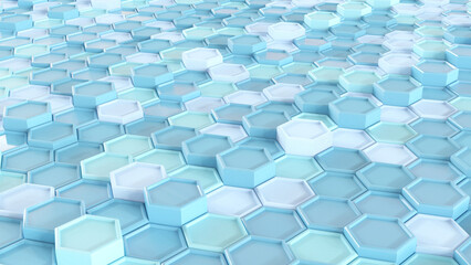 retro hexagon Digital abstract background 3D 4K