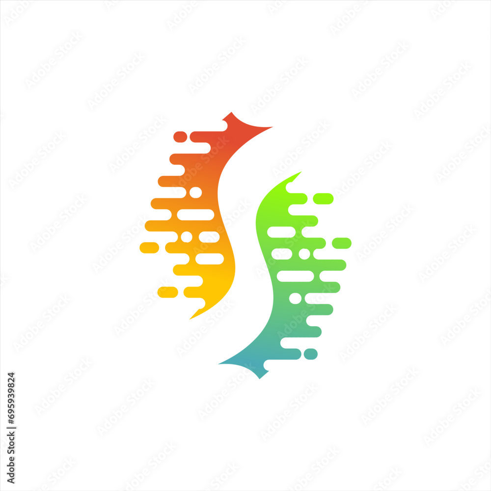 Poster software logo. futuristic technology. artificial intelligence ai. abstract design. vector logo desig