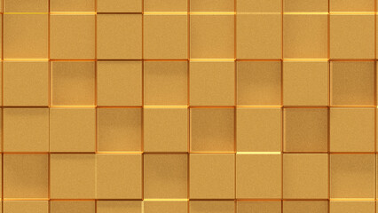 Gold tile Digital abstract background 3D 4K