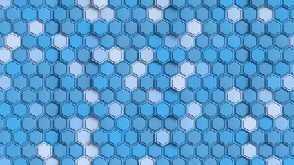 abstract background with hexagon grids. cyber Technology. blue