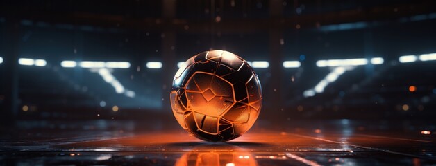 the soccer ball and its light shining on it