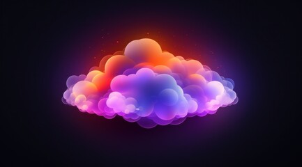 this is a photo of a cloud with colorful lights on top rainbow
