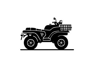 ATV, quad bike side view outline. Vector illustration.