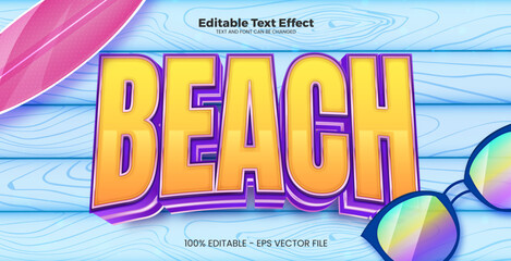 Beach editable text effect in modern trend style