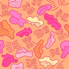 Gardinen Nahtloser herbst Abstract colorful hand drawn vector pattern with wave shapes.Wallpaper, pattern, print.  © Yaninjart