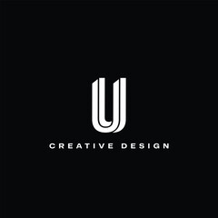 3D Style Minimal U logo design