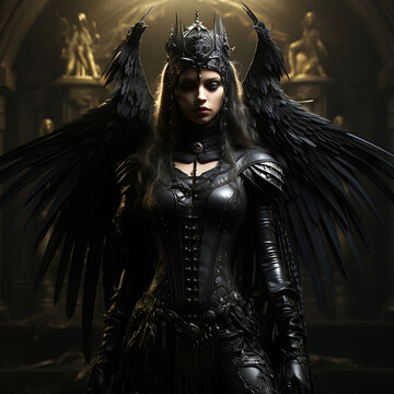 portrait of a fantasy dark queen generative AI