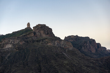 sunset over the mountains island canary