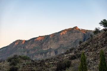 sunset over the mountains