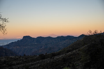 sunrise in the mountains canary island