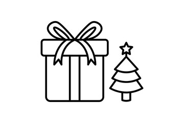 gift box icon. icon related to Christmas and the end of the year. line icon style. simple vector design editable