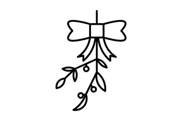 mistletoe icon. icon related to Christmas and the end of the year. line icon style. simple vector design editable