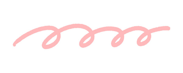 シンプルな手書きのくるくるした線 - おしゃれでかわいい落書きの素材 - ピンク色のあしらい