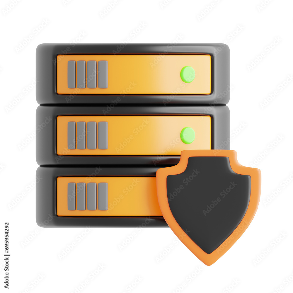 Poster database security 3d illustrations