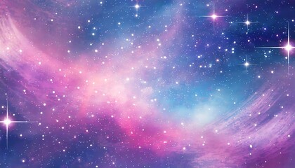 abstract pink and blue galaxy background filled with bright stars raster illustration - Powered by Adobe