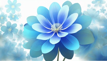 blue flower on white background with transparency