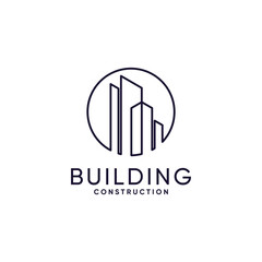 Building logo vector design for construction with creative style concept