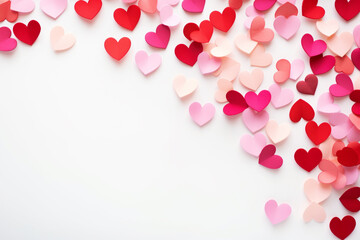 valentine's day background minimal 3D with red and pink heart , generative AI