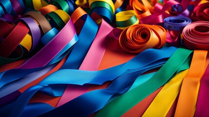 Pride Ribbons and Fabric Textures