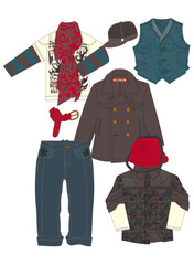 set of vector clothes