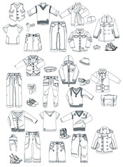 set of vector clothes