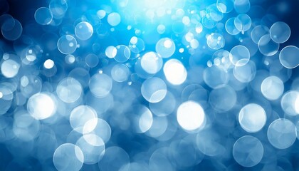 white bokeh blur background circle light on blue background abstract light background