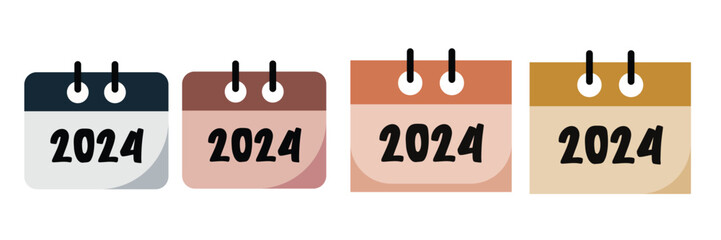 2024 Calendar Year clipart illustrations , 2024 Holidays, 2024 Monthly Calendar, 2024 calendar sign, Clip Art, 2024 Vector Symbols, 2024 Calendar  Illustration Pack, 2024 Illustrative Elements
