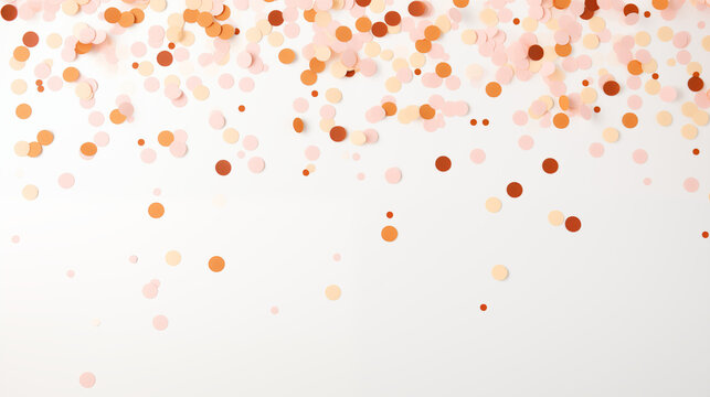 Peach Fuzz Color Confetti Overlay with White Background