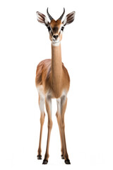 A Gerenuk on white background