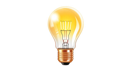 Cartoon light bulb isolated on transparent or white background