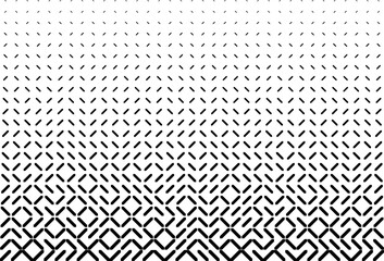Black and white abstract halftone geometric pattern background. Vector Format 