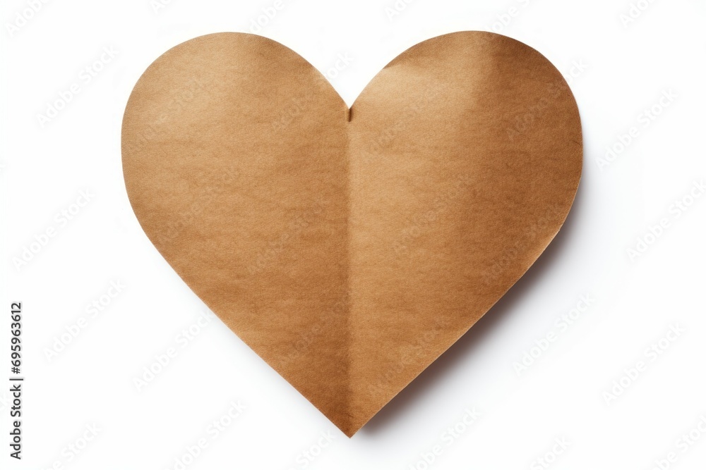 Aufkleber paper heart on a white background. valentine's day concept. backdrop with copy space for an inscript