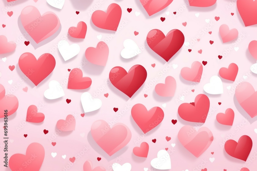 Poster seamless pattern with red hearts, background. valentine's day concept. backdrop with copy space for 
