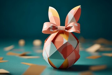Cute Easter gift. Background with selective focus and copy space