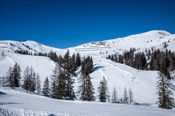 ski resort in the mountains - 695966050