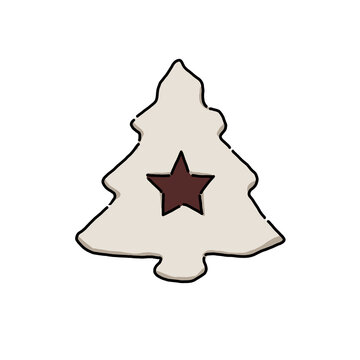 christmas snow tree cookie