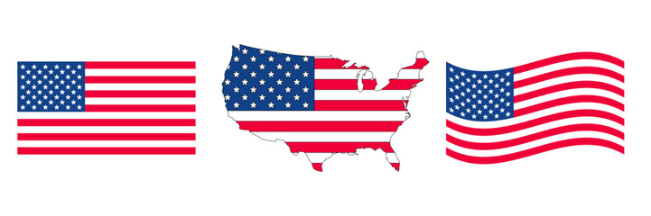 Vector USA flag, American flag.