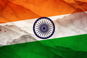 National flag of India country, emblem of oneness and patriotism, ai generative